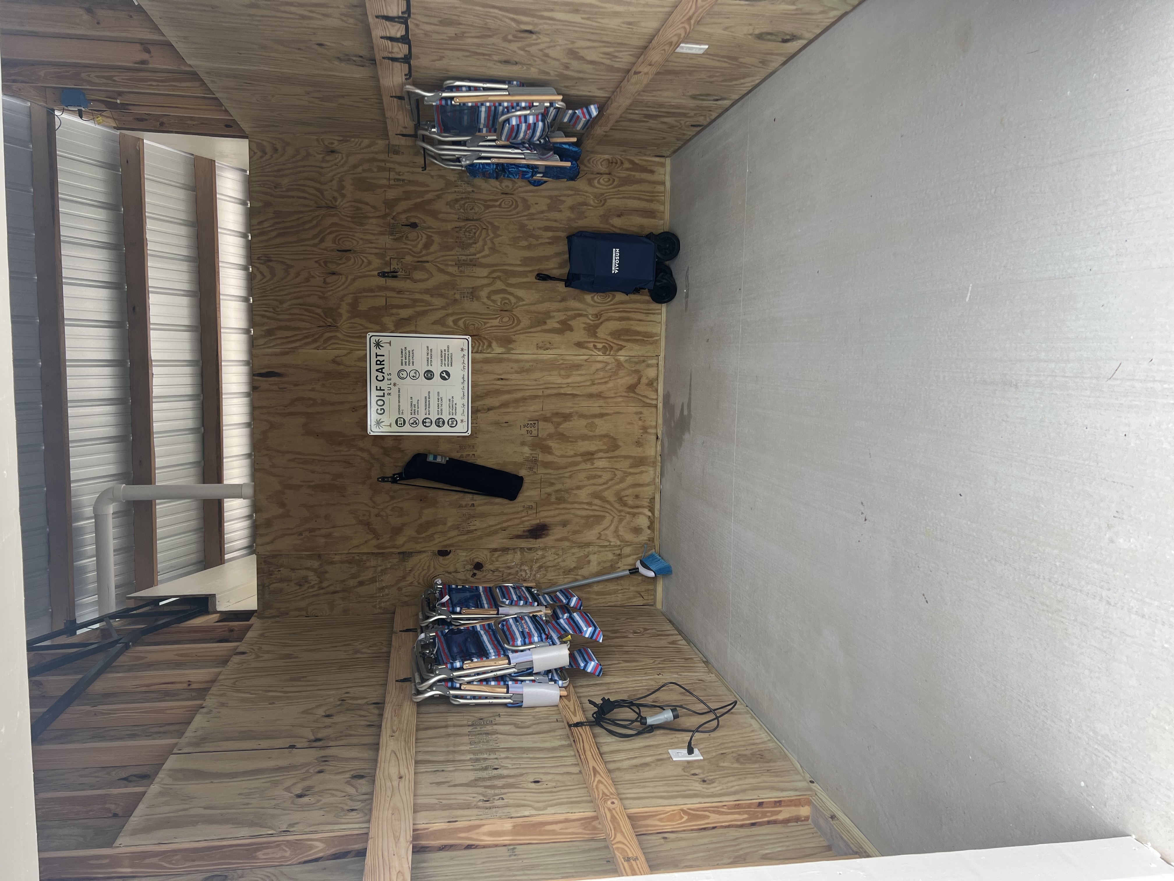 Beach gear and golf cart storage