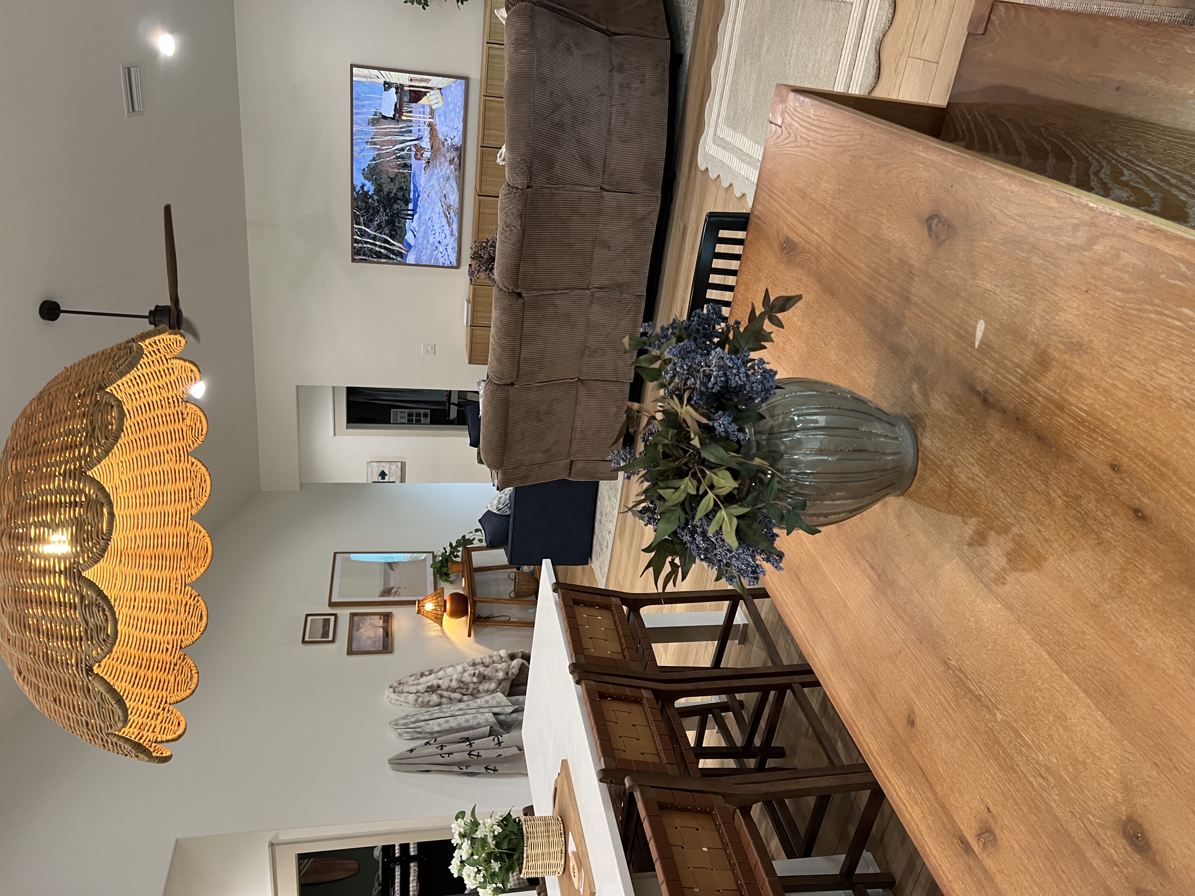 Dining room with farm table